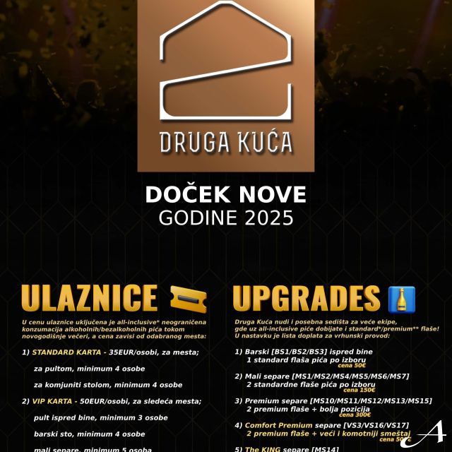 Kafana Druga Kuća - logo i najava dočeka