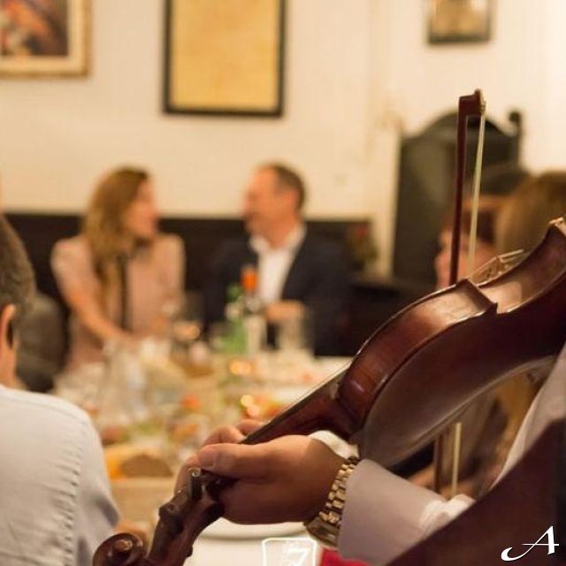Doček Nove godine - muzičar svira violinu