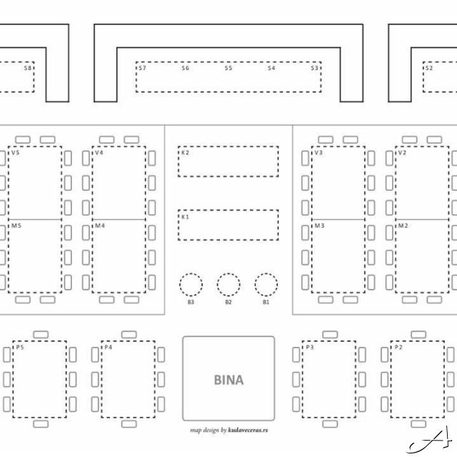 Klub Restoran Baraka - raspored stolova i bina