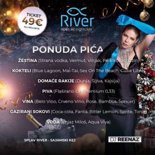 Nova godina na splavu River - ponuda pića