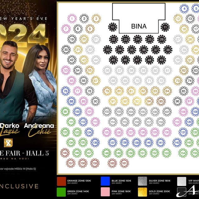 Doček u hali 5 - plan sedenja