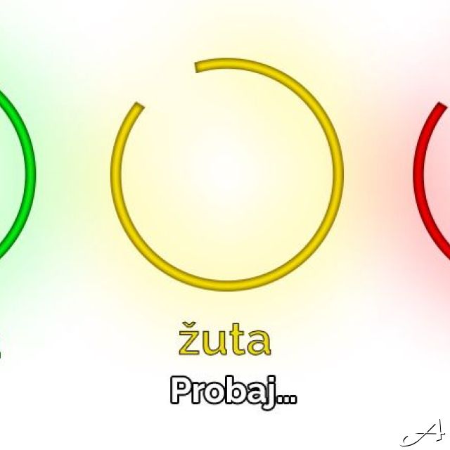Semafor žurka - tri svetla sa tekstom