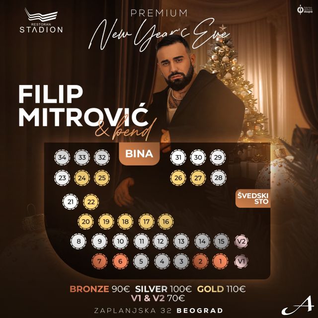 Nova godina - muzičar i raspored mesta