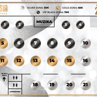Doček Nove godine - raspored stolova