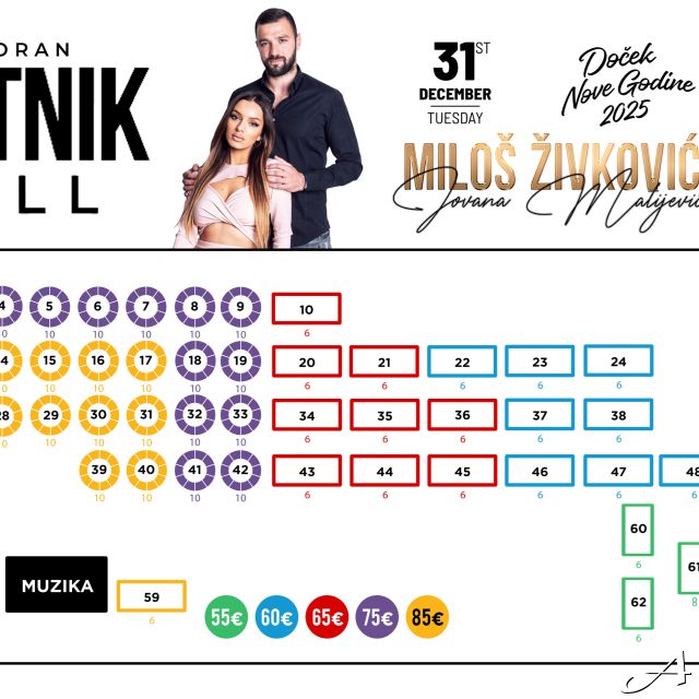 Restoran Zlatnik - mapa sedenja