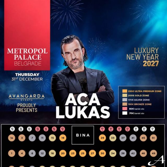 Nova godina u hotelu Metropol - plakat sa izvođačem