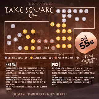Restoran Take Square - mapa sedenja i cenovnik