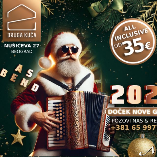Nova godina - Deda Mraz svira harmoniku
