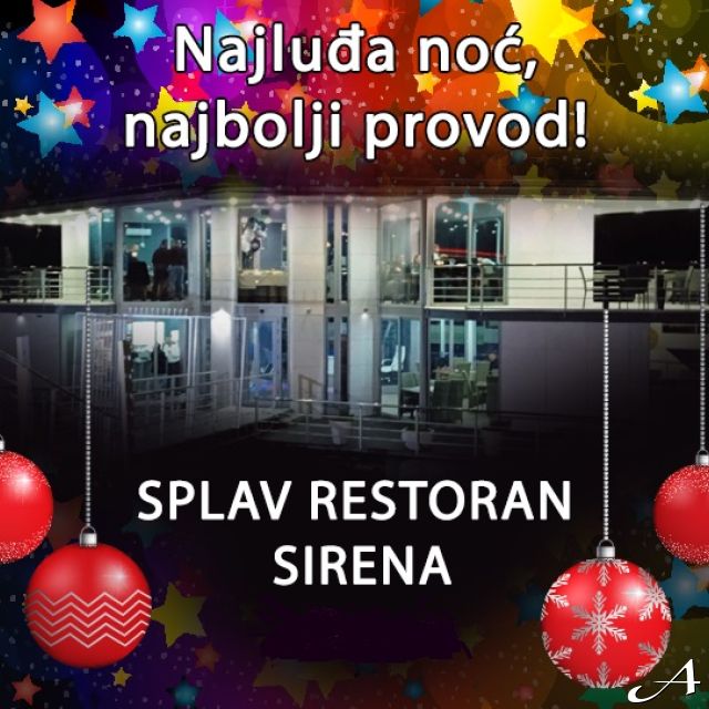 Splav restoran Sirena - noćni pogled
