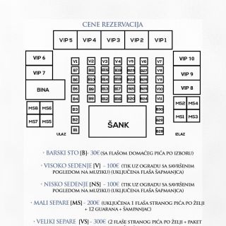 Splav Tag - cenovnik i raspored mesta