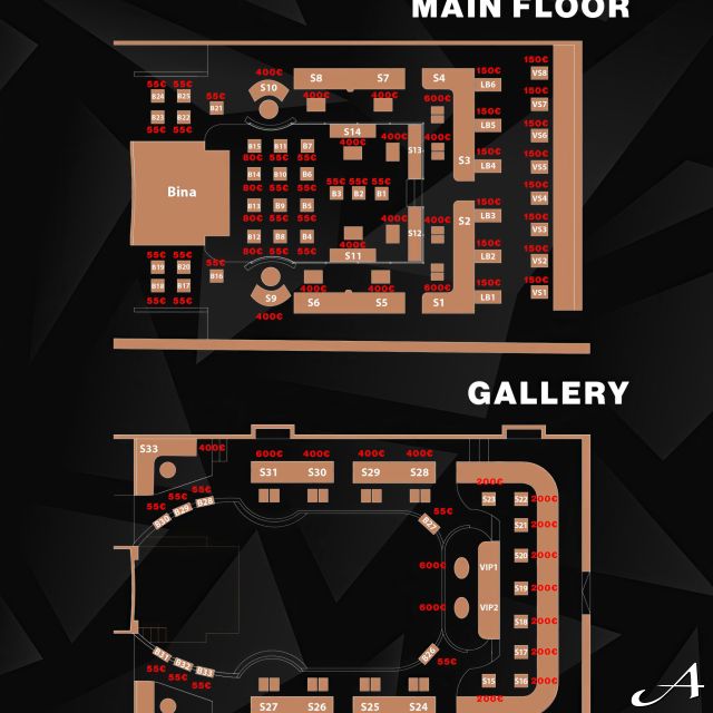 Klub Haai - mapa sedenja i cena
