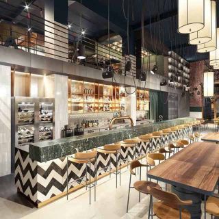 Doček Nove godine - moderan bar interijer