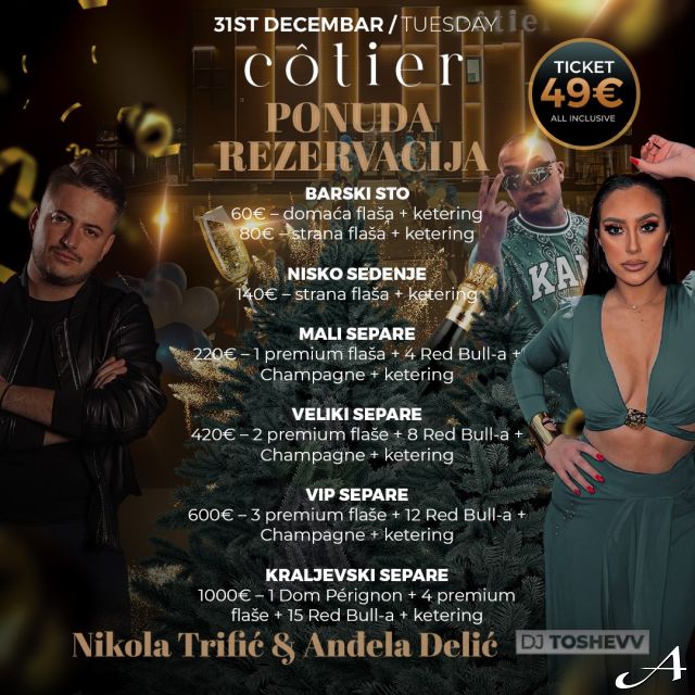 Nova godina na splavu Cotier - ponuda i rezervacija