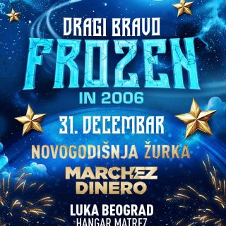 Novogodišnja žurka - plavi poster sa zvezdama