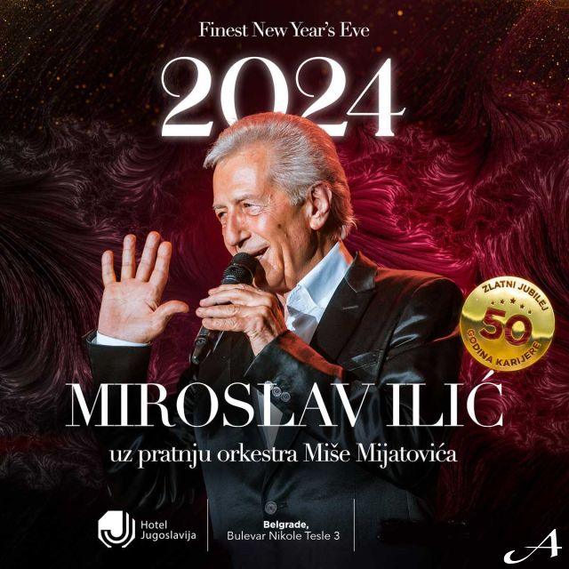 Doček Nove godine - pevač sa mikrofonom