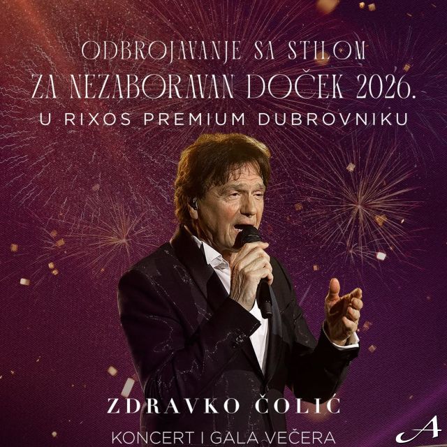 Doček Nove godine - pevač na sceni