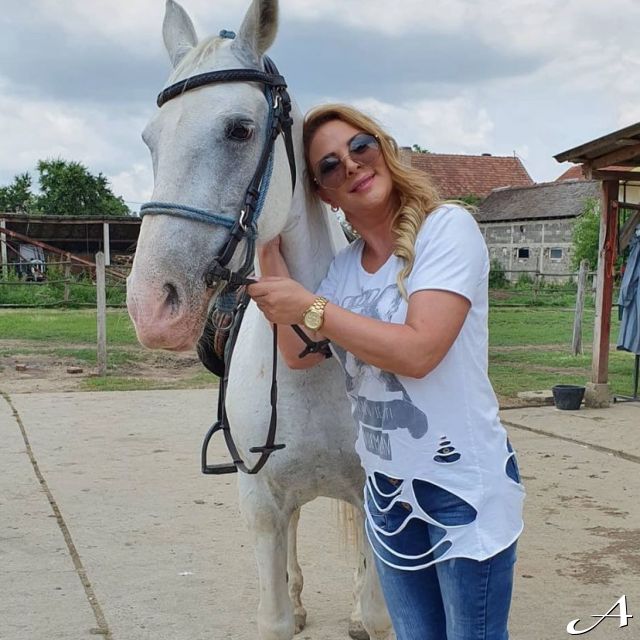 Doček Nove godine - žena sa konjem