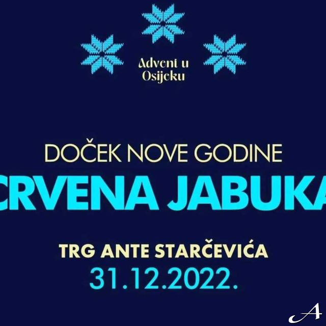 Doček Nove godine - plavi tekst na tamnoj pozadini