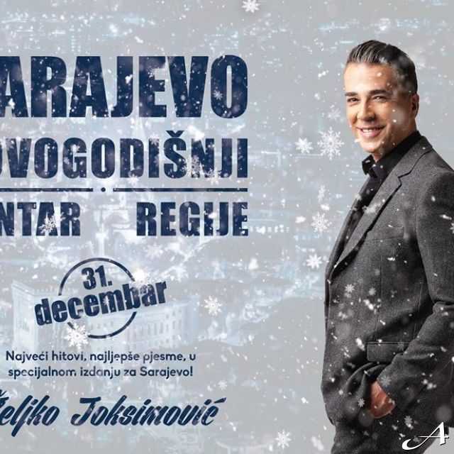 Doček Nove godine - muzičar u snegu