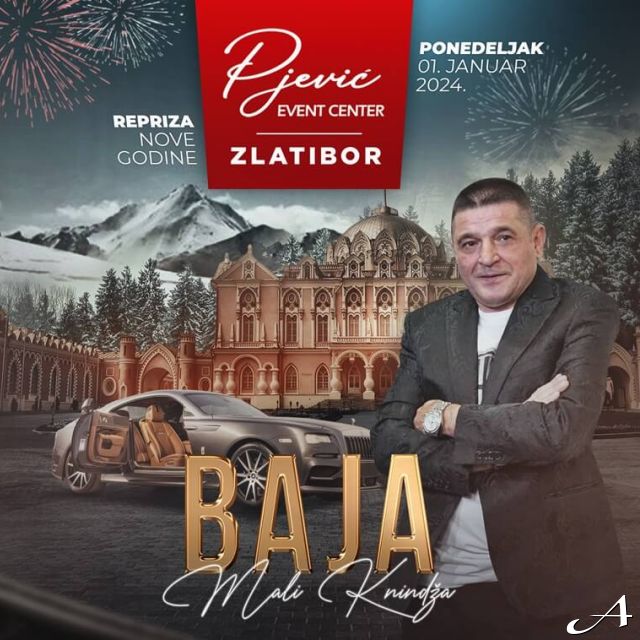 Doček Nove godine - pevač ispred automobila