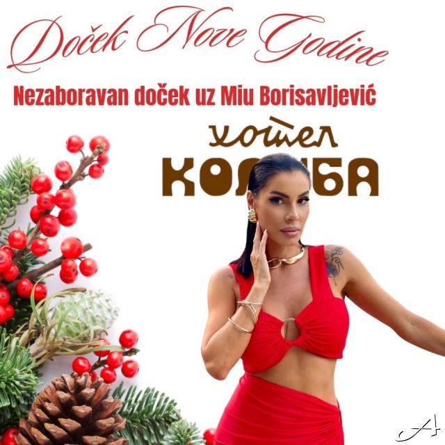Doček Nove godine - pevačica u crvenom